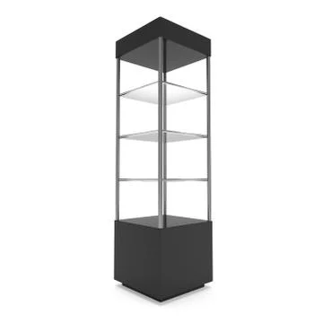 Empty showcase for exhibit. 3d render. Stockillustratie