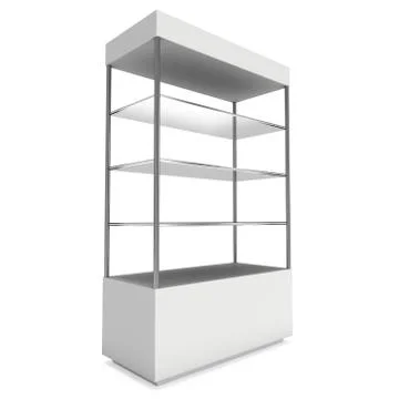 Empty showcase for exhibit. 3d render. Stock Illustration