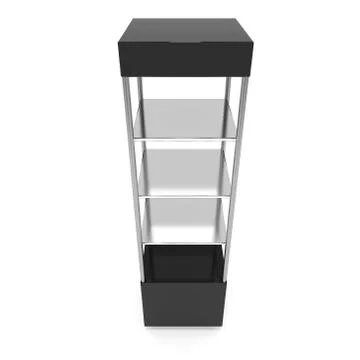 Empty showcase for exhibit. 3d render. Illustrazione stock