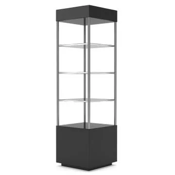 Empty showcase for exhibit. 3d render. Stock Illustration