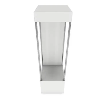 Empty showcase for exhibit. 3d render. Illustrazione stock