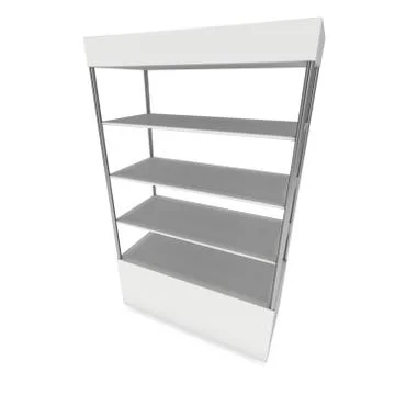 Empty showcase for exhibit. 3d render. Illustrazione stock