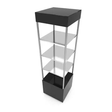Empty showcase for exhibit. 3d render. Stock Illustration
