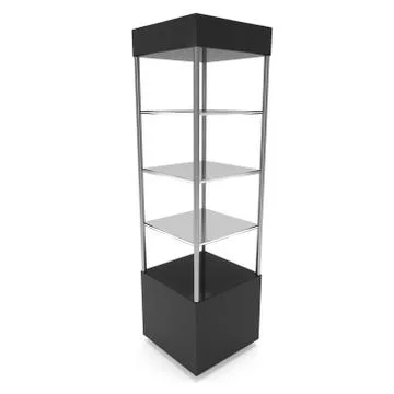 Empty showcase for exhibit. 3d render. Stockillustratie