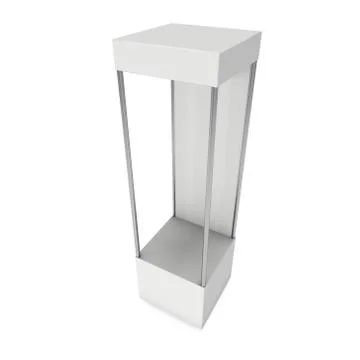 Empty showcase for exhibit. 3d render. Illustrazione stock