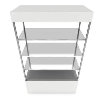 Empty showcase for exhibit. 3d render. Illustrazione stock