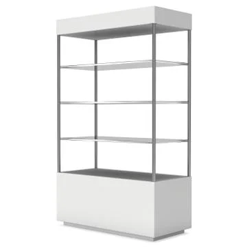 Empty showcase for exhibit. 3d render. Stock Illustration