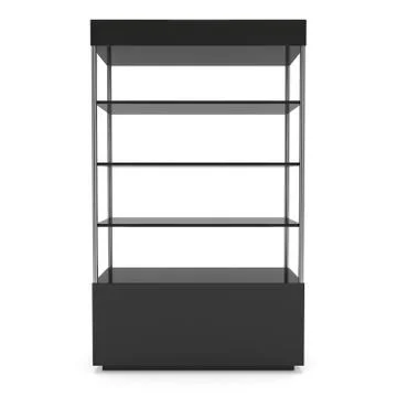 Empty showcase for exhibit. 3d render. Illustrazione stock