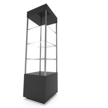 Empty showcase for exhibit. 3d render. Stock Illustration