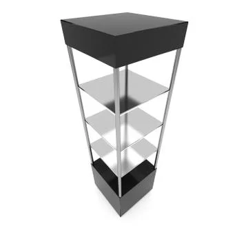 Empty showcase for exhibit. 3d render. Stock Illustration