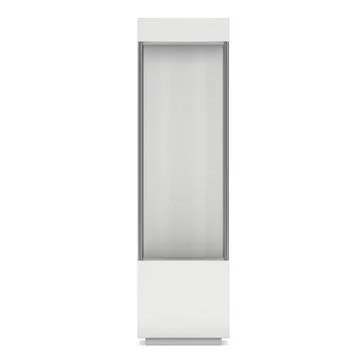 Empty showcase for exhibit. 3d render. Illustrazione stock