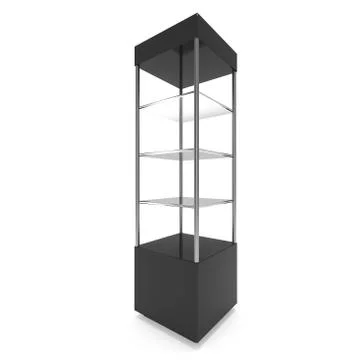 Empty showcase for exhibit. 3d render. Stock Illustration