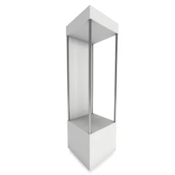 Empty showcase for exhibit. 3d render. Illustrazione stock