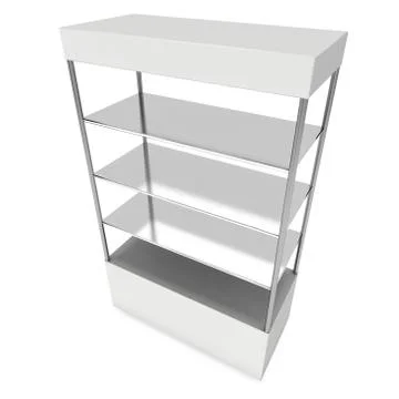 Empty showcase for exhibit. 3d render. Stock Illustration