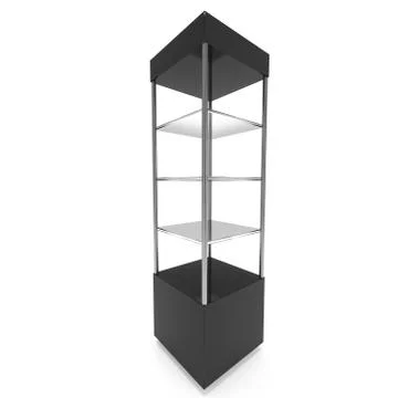 Empty showcase for exhibit. 3d render. Illustrazione stock