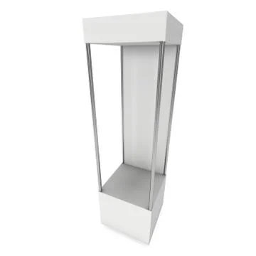 Empty showcase for exhibit. 3d render. Illustrazione stock