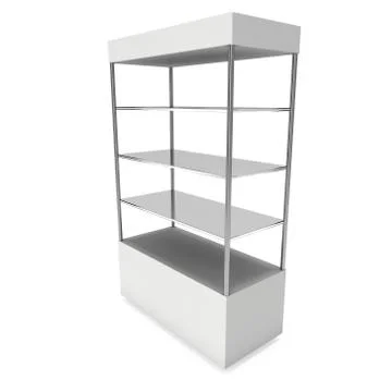 Empty showcase for exhibit. 3d render. Stock Illustration