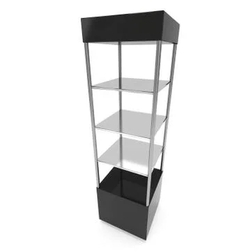 Empty showcase for exhibit. 3d render. Stockillustratie