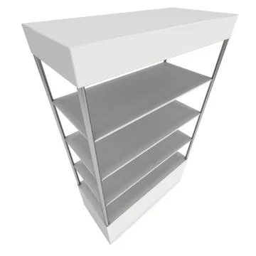 Empty showcase for exhibit. 3d render. Illustrazione stock