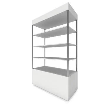 Empty showcase for exhibit. 3d render. Stock Illustration