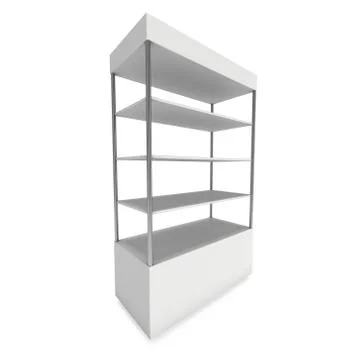 Empty showcase for exhibit. 3d render. Stock Illustration