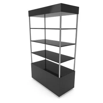 Empty showcase for exhibit. 3d render. Illustrazione stock
