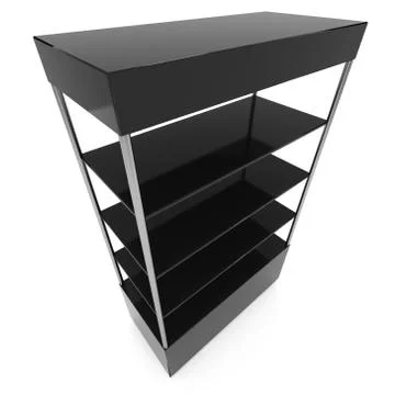 Empty showcase for exhibit. 3d render. Stock Illustration