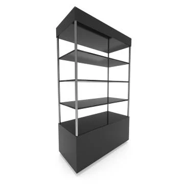 Empty showcase for exhibit. 3d render. Illustrazione stock