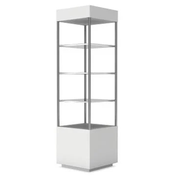 Empty showcase for exhibit. 3d render. Stock Illustration