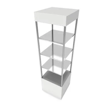 Empty showcase for exhibit. 3d render. Illustrazione stock