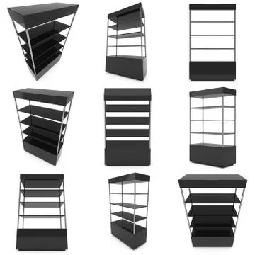 Empty showcase for exhibit. 3d render. Illustrazione stock