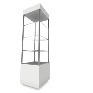 Empty showcase for exhibit. 3d render. Stock Illustration