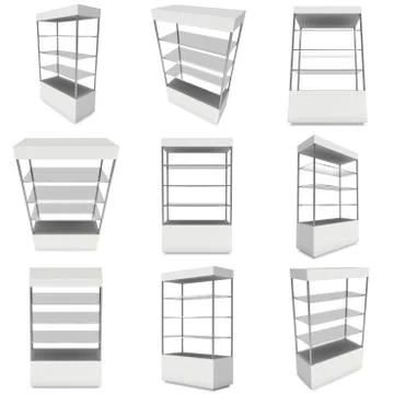 Empty showcase for exhibit. 3d render. Stock Illustration