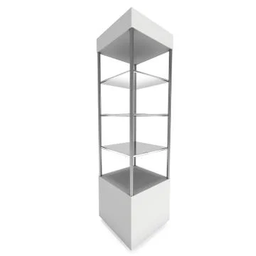 Empty showcase for exhibit. 3d render. Stock Illustration