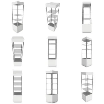 Empty showcase for exhibit. 3d render. Stockillustratie