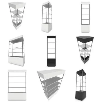 Empty showcase for exhibit. 3d render. Stock Illustration