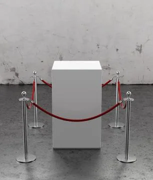 Empty showcase for exhibit. Plaster wall Stock Illustration