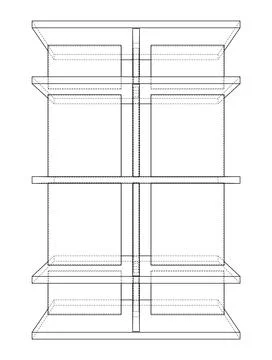Empty showcase outline. 3d illustration Stock Illustration