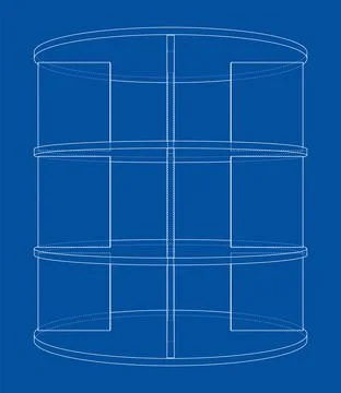 Empty showcase outline. 3d illustration Illustrazione stock