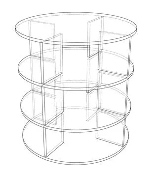 Empty showcase outline. 3d illustration Illustrazione stock