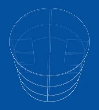 Empty showcase outline. 3d illustration Illustrazione stock