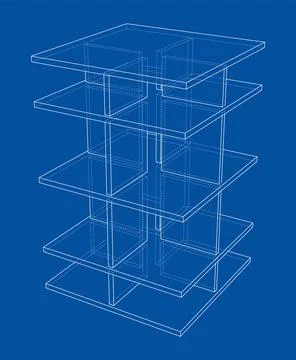 Empty showcase outline. 3d illustration Illustrazione stock