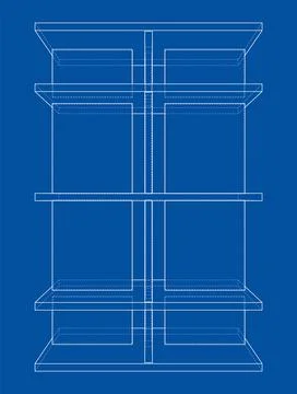 Empty showcase outline. 3d illustration Illustrazione stock