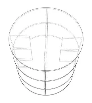 Empty showcase outline. 3d illustration Stockillustratie