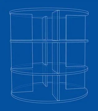 Empty showcase outline. 3d illustration Stock Illustration