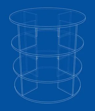 Empty showcase outline. 3d illustration 스톡 일러스트