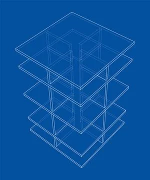 Empty showcase outline. 3d illustration Stock Illustration