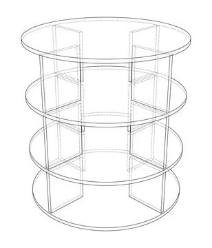 Empty showcase outline. 3d illustration Illustrazione stock