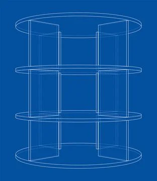 Empty showcase outline. 3d illustration Stock Illustration
