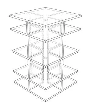 Empty showcase outline. 3d illustration Stock Illustration